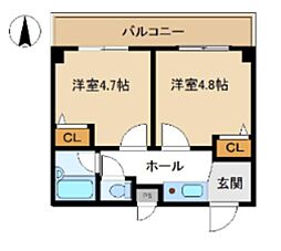 アソシエ横浜 2Kの間取図画像