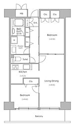 レジディア芝浦 2LDKの間取図画像