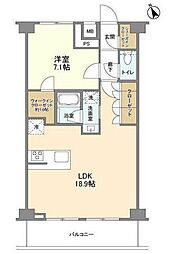 crealpremier明大前 1LDKの間取図画像