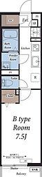 グレイス立場 1Kの間取図画像