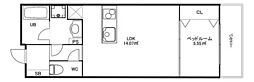 EVERA若宮町 1LDKの間取図画像