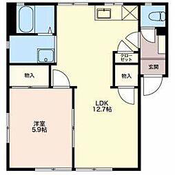 ラヴィアンローズ 1LDKの間取図画像