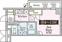 岩槻駅前ビルソライエアイル岩槻 1Kの間取図画像