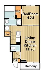 メゾンリファーレ 1階1LDKの間取り