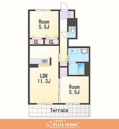 シャーメゾン彩都 2LDKの間取図画像