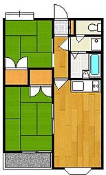 小山クリスタルコーポ 2DKの間取図画像