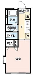 セレッソ鷺宮 1階1Kの間取り