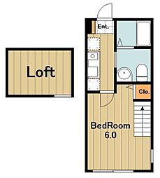リベルテ相模原 1階1Kの間取り