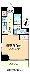 門前仲町レジデンス弐番館 1Kの間取図画像