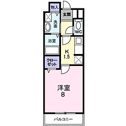 サニーコート 1Kの間取図画像