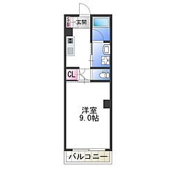 シティスパイア美章園 1Kの間取図画像