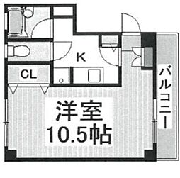 サンハイツ千駄ヶ谷2 2階1Kの間取り