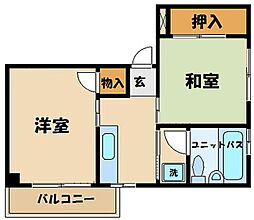 第一末広マンション 2Kの間取図画像