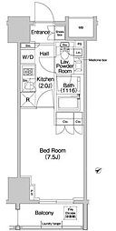 コンフォリア浅草橋 1Kの間取図画像