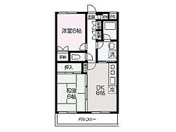 ヴィラ・セブン 1階2DKの間取り