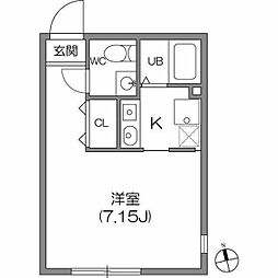 ZESTY神楽坂 ワンルームの間取図画像