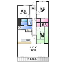 フォレストコート高尾 3LDKの間取図画像