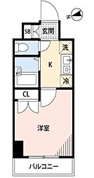 エクセリア荻窪 1Kの間取図画像