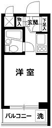 モナークマンション代々木上原 1階ワンルームの間取り