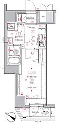 GENOVIA川崎III 6階1Kの間取り