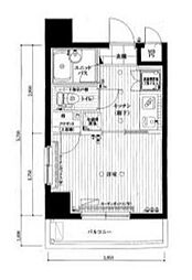 ルーブル蒲田伍番館 1Kの間取図画像