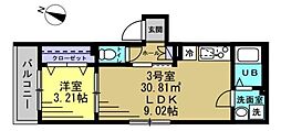 メゾン・リシュエ 1LDKの間取図画像