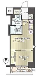 RUHE中野坂上 1DKの間取図画像
