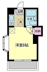 浜田山410 ワンルームの間取図画像