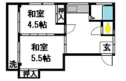久保田ビル 2Kの間取図画像