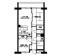 ヴィラージュ向原 1階2LDKの間取り