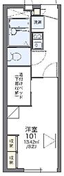 レオパレスヴィラステップイン 1Kの間取図画像
