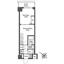 コンフォリア志村坂上 5階1DKの間取り