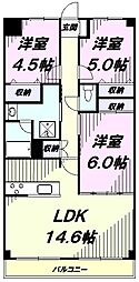 JUN青葉町コート 3LDKの間取図画像