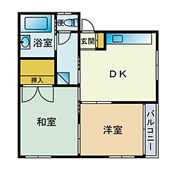 メゾン30 3階2DKの間取り