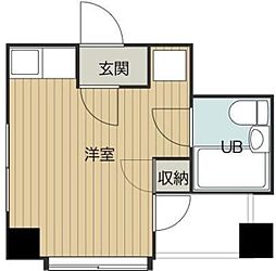 アフニィ駒込 5階ワンルームの間取り
