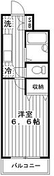 スカイパレス若宮 1Kの間取図画像