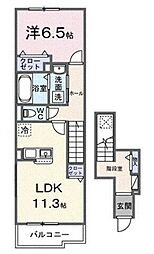 ルミエ ソレイユ 1LDKの間取図画像