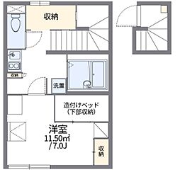 レオパレスフラッツイン 1Kの間取図画像
