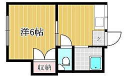 アザレア 1階1Kの間取り