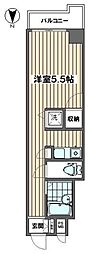 オーラボー ワンルームの間取図画像