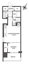 MYRIARESIDENCE日本橋人形町 1LDKの間取図画像