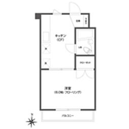 ウモーレ（ＵＭＯＯＲＥ） 2階1Kの間取り