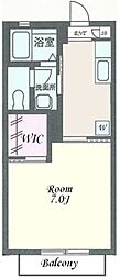 クレセントA 1Kの間取図画像