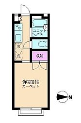 パルハイム 2階1Kの間取り