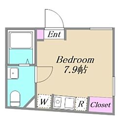 CASA OTSUKA 2階ワンルームの間取り