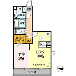 TD西ノ前 1LDKの間取図画像