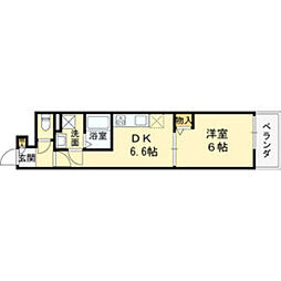 クレアール塚口I 1DKの間取図画像