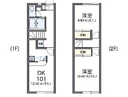 レオパレス小川 2DKの間取図画像
