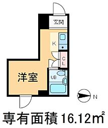グランドハウスシャンティ 1Kの間取図画像