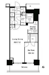 キャナルスクウェア豊洲 6階1LDKの間取り